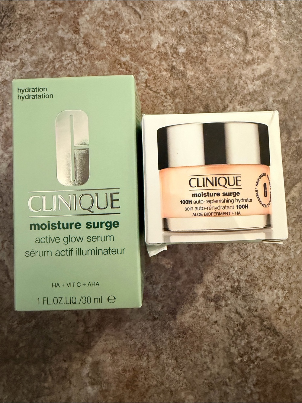 Clinique Moisture Surge Active Glow Serum and Moisture Surge Hydrator
